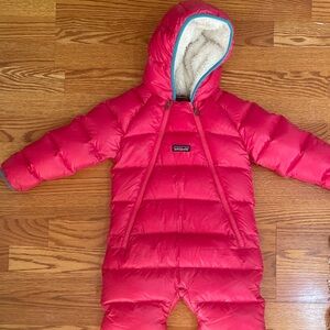 Patagonia Pink Hi-loft Down Swester Bunting Snowsuit